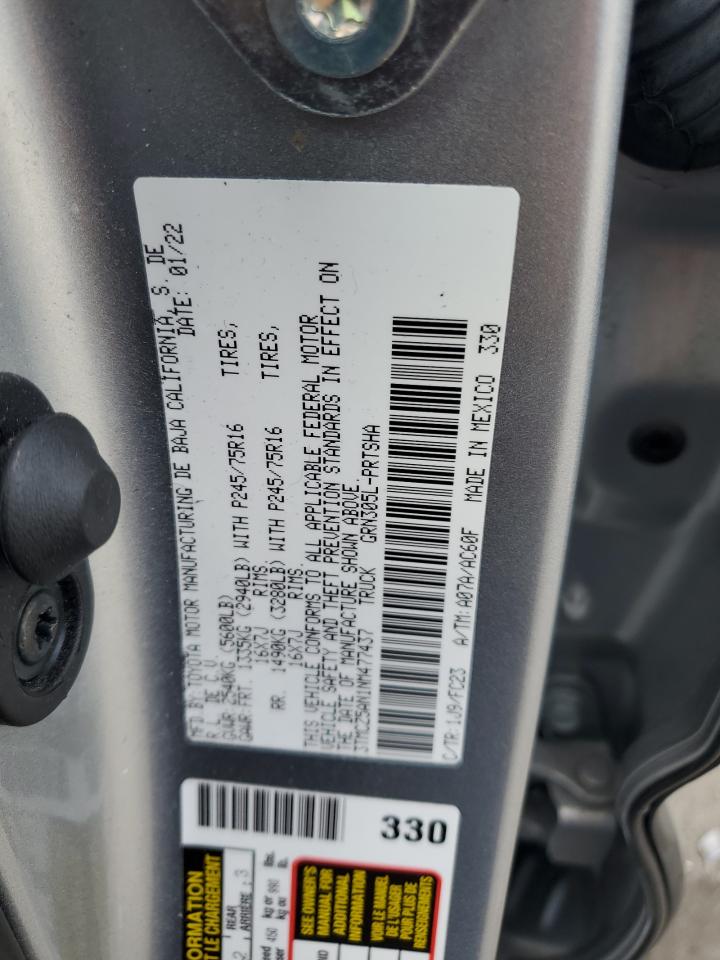 2022 Toyota Tacoma Double Cab VIN: 3TMCZ5AN1NM477437 Lot: 66599435