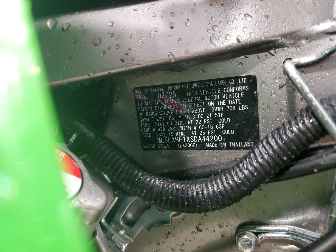 ml5lxbf1xsda44200 ML5LXBF1XSDA44200 2025 Kawasaki Klx300 F