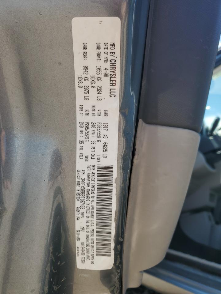 2008 Chrysler Pt Cruiser Touring VIN: 3A8FY58B68T187452 Lot: 62900365