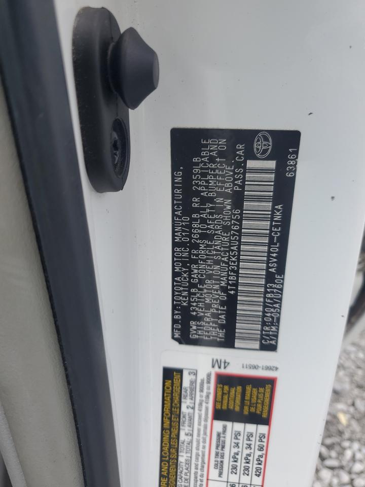 2010 Toyota Camry Base VIN: 4T1BF3EK5AU576756 Lot: 65424295