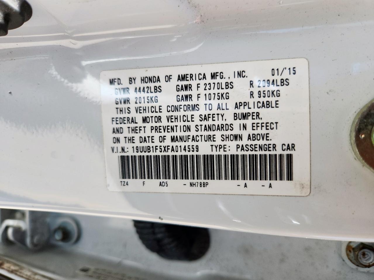 19uub1f5xfa014559 19UUB1F5XFA014559 2015 Acura Tlx Tech