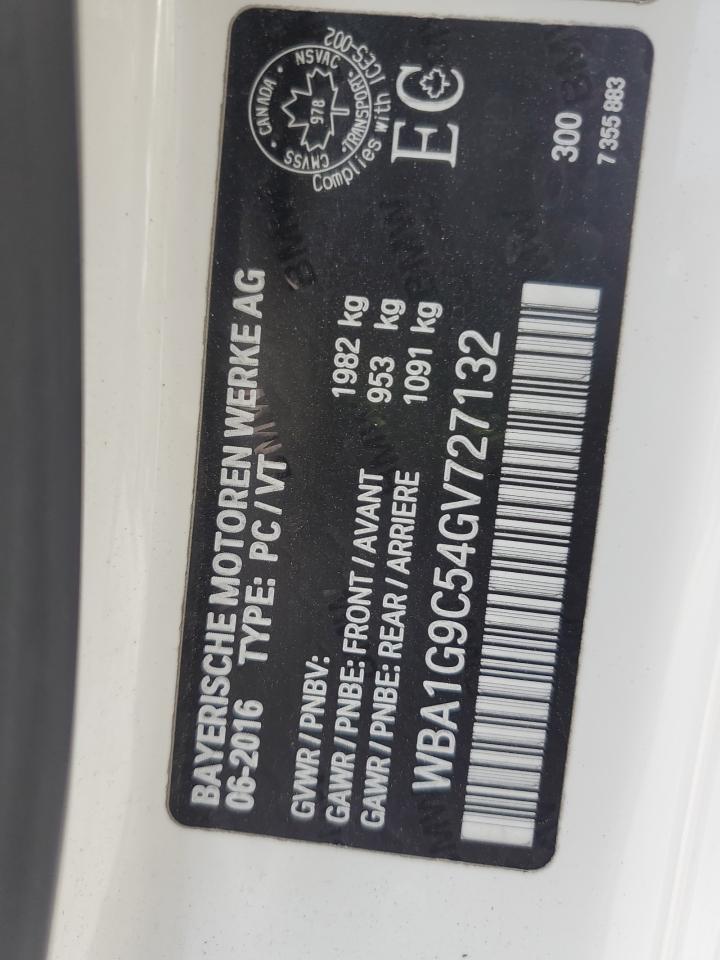 2016 BMW 228 Xi Sulev VIN: WBA1G9C54GV727132 Lot: 64283565