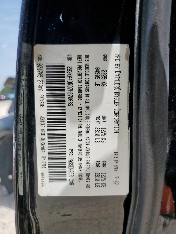 2007 Dodge Charger Se VIN: 2B3KA43R97H870036 Lot: 63490235