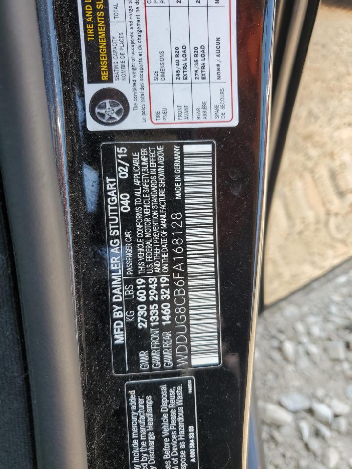 2015 Mercedes-Benz S 550 VIN: WDDUG8CB6FA168128 Lot: 63777555