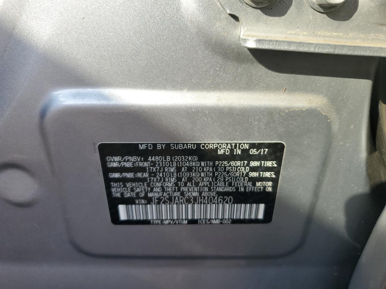 2018 Subaru Forester 2.5I Limited VIN: JF2SJARC3JH404620 Lot: 62986545