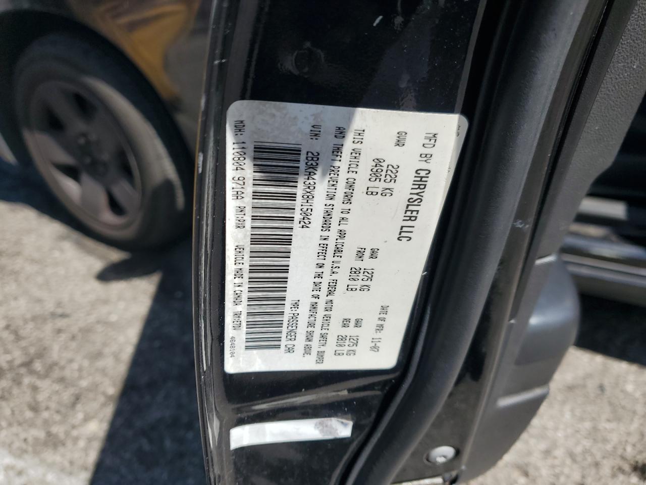 2008 Dodge Charger VIN: 2B3KA43RX8H150424 Lot: 63142155