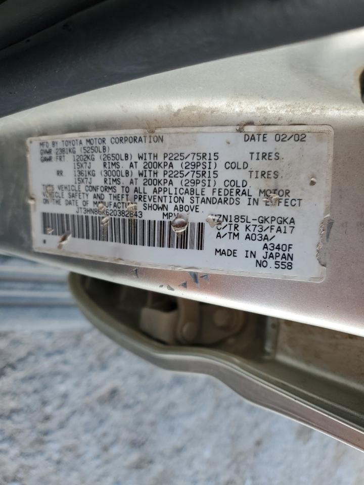 2002 Toyota 4Runner Sr5 VIN: JT3HN86R620382843 Lot: 64778145