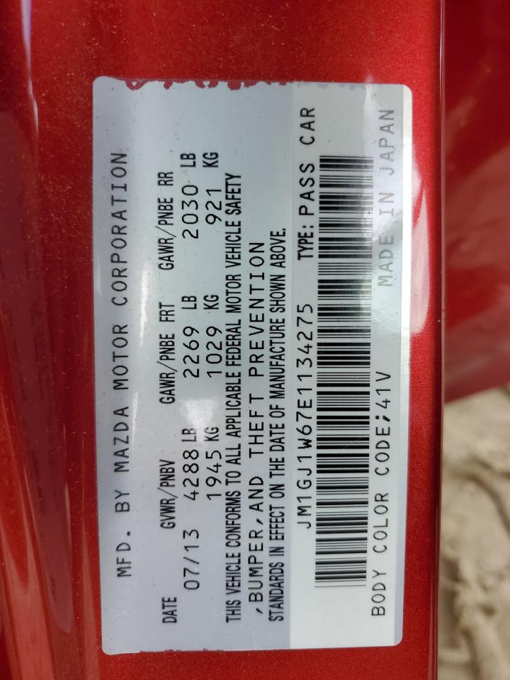 2014 Mazda 6 Grand Touring VIN: JM1GJ1W67E1134275 Lot: 64327825