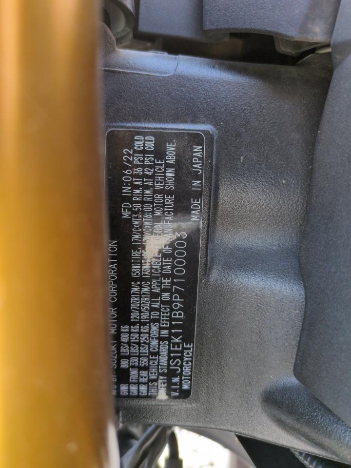 js1ek11b9p7100003 JS1EK11B9P7100003 2023 Suzuki Gsx-S1000 A