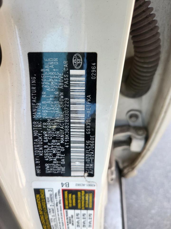 2008 Toyota Avalon Xl VIN: 4T1BK36B28U307229 Lot: 65654575