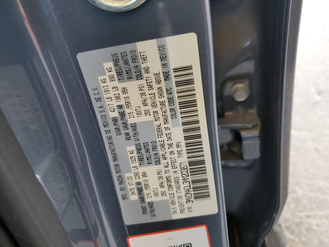 2021 Mazda Cx-30 Premium VIN: 3MVDMADL3MM203871 Lot: 64487135