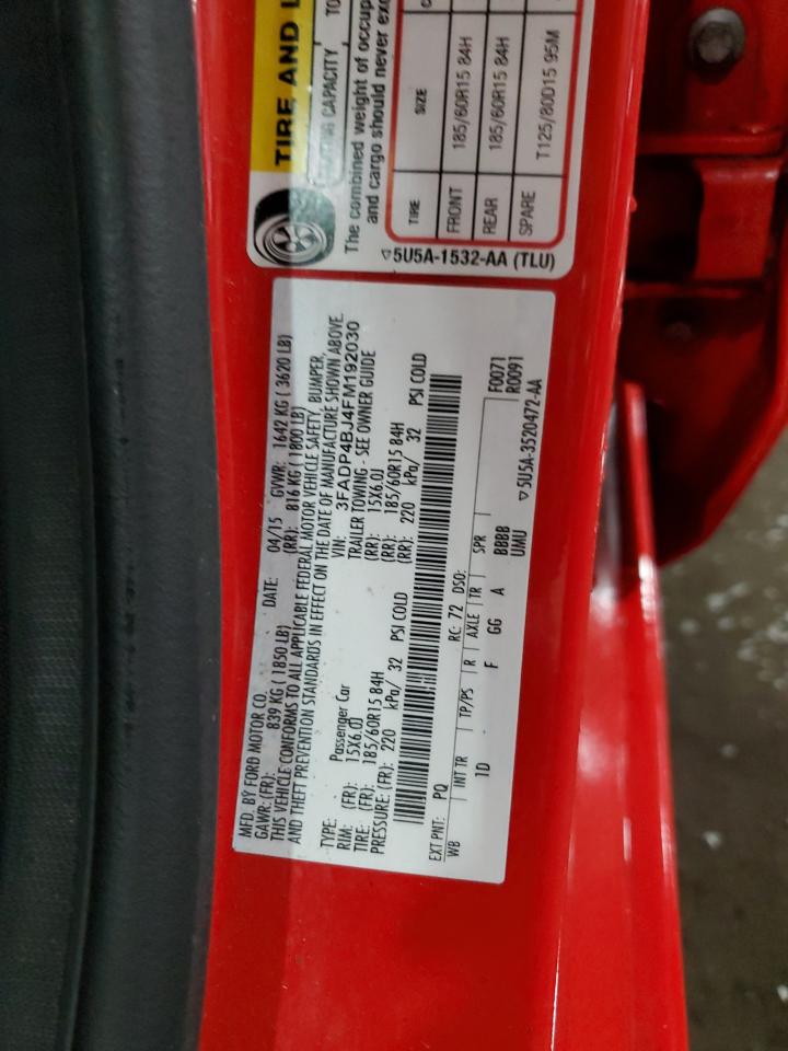 3FADP4BJ4FM192030 2015 Ford Fiesta Se