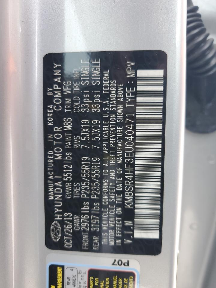 2014 Hyundai Santa Fe Gls VIN: KM8SR4HF3EU040471 Lot: 64800445