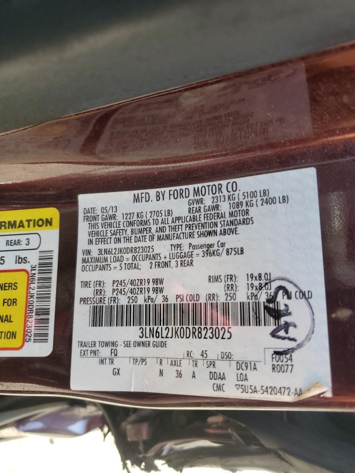 2013 Lincoln Mkz VIN: 3LN6L2JK0DR823025 Lot: 66090965