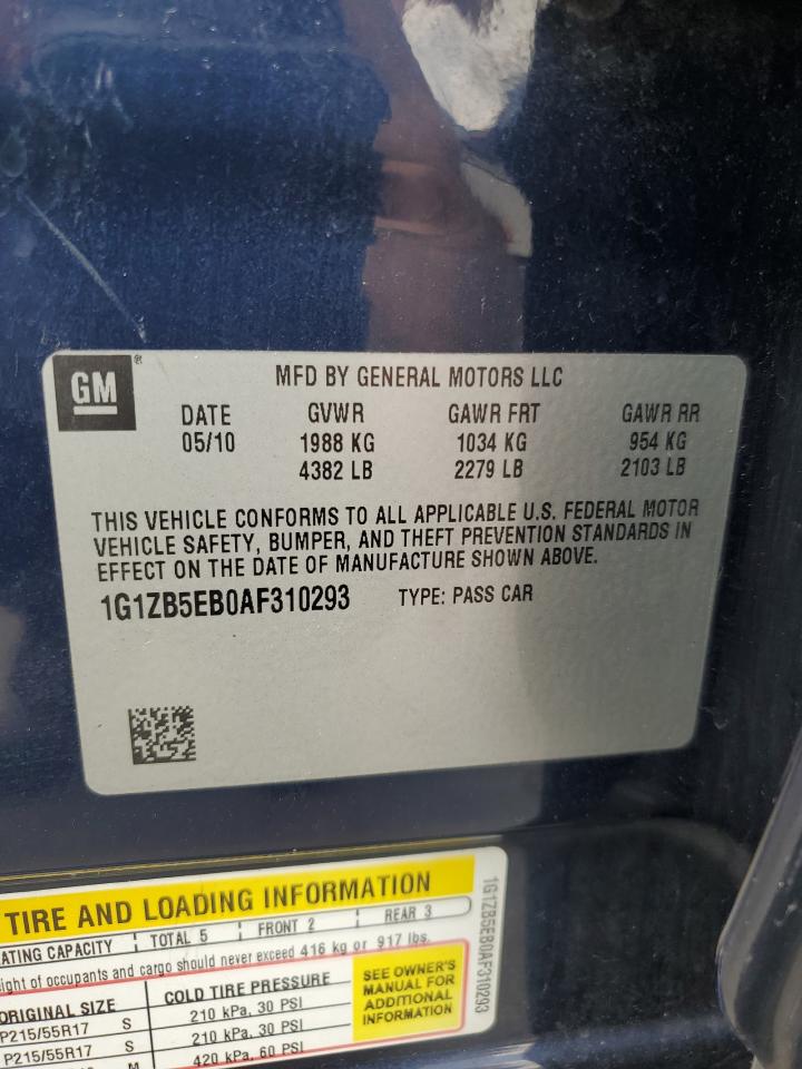 2010 Chevrolet Malibu Ls VIN: 1G1ZB5EB0AF310293 Lot: 65159245