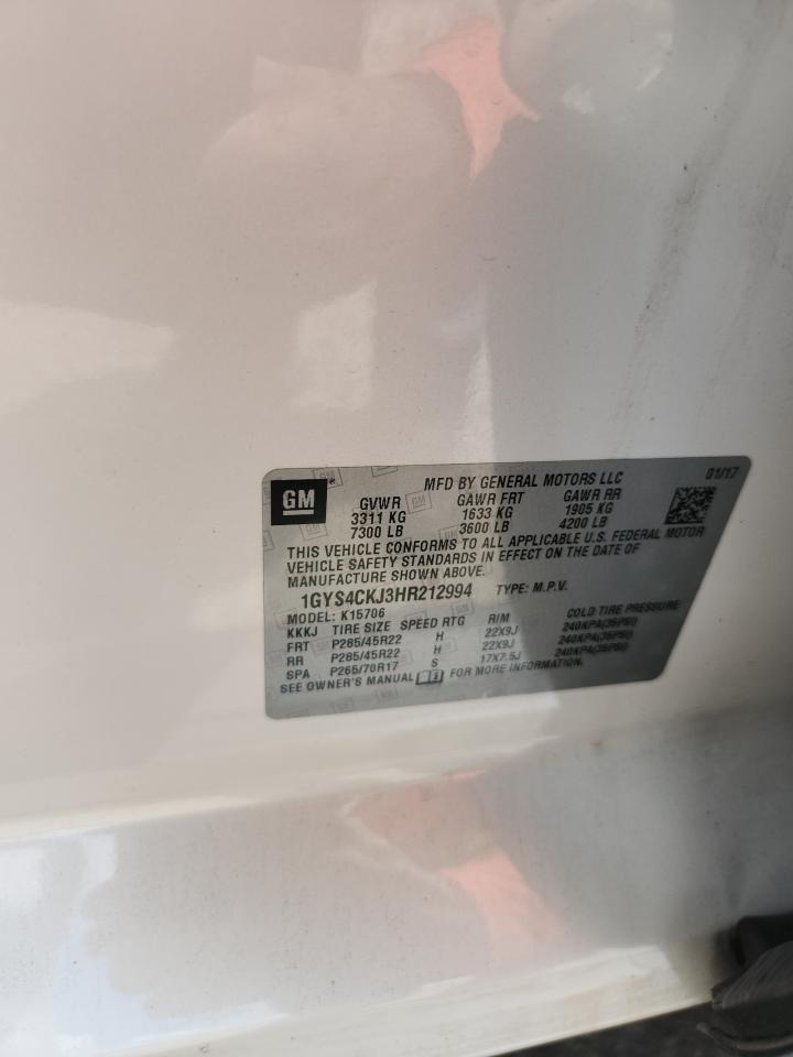 2017 Cadillac Escalade Premium Luxury VIN: 1GYS4CKJ3HR212994 Lot: 65971605