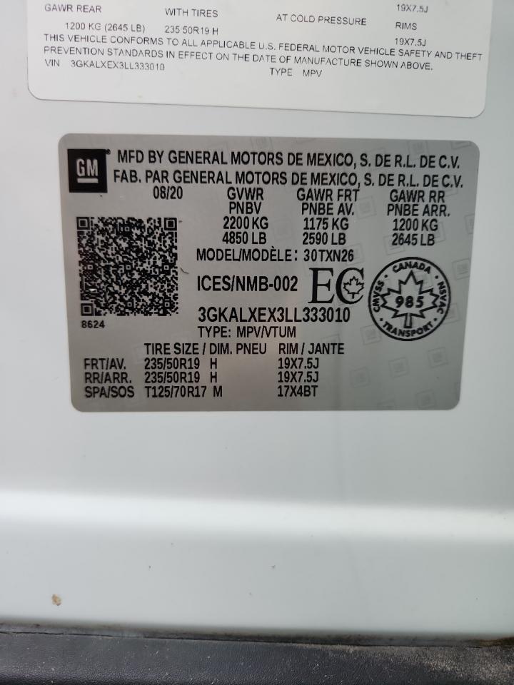 2020 GMC Terrain Denali VIN: 3GKALXEX3LL333010 Lot: 64455915