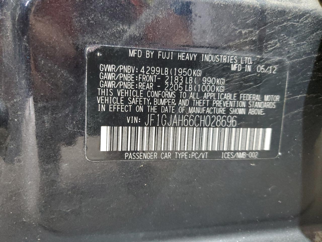 2012 Subaru Impreza Limited VIN: JF1GJAH66CH028696 Lot: 62741205