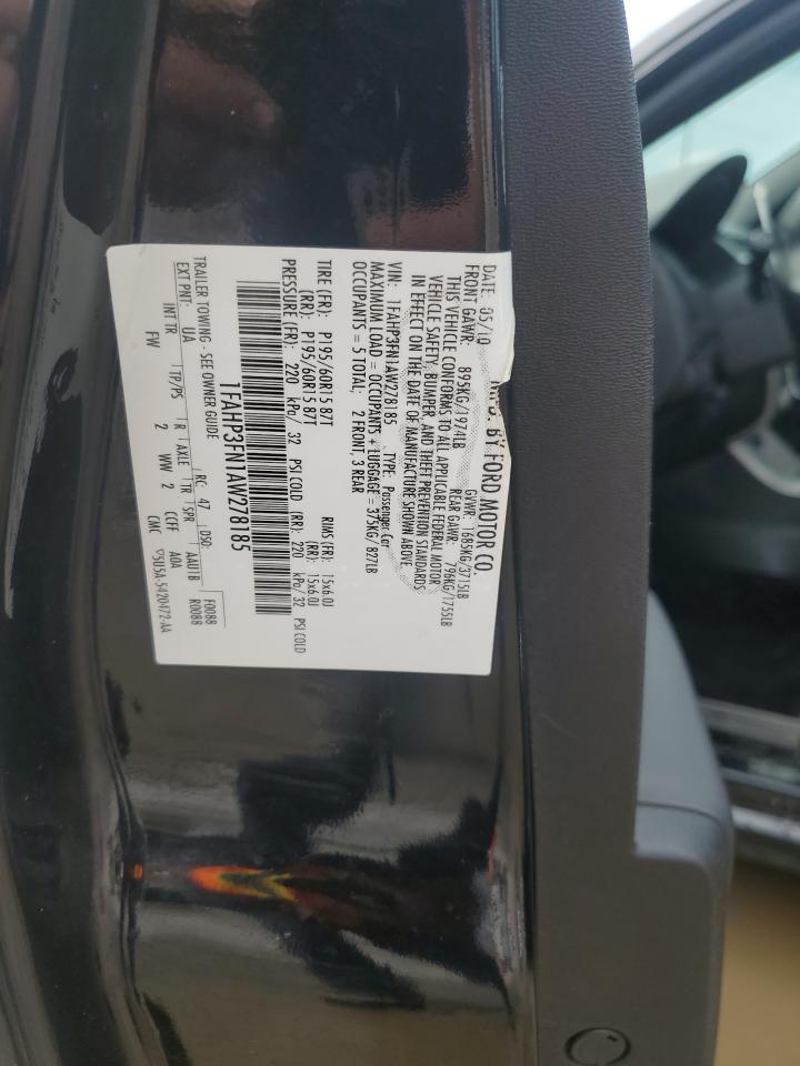 2010 Ford Focus Se VIN: 1FAHP3FN1AW278185 Lot: 62447865