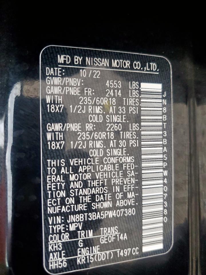 2023 Nissan Rogue Sv VIN: JN8BT3BA5PW407380 Lot: 65452165