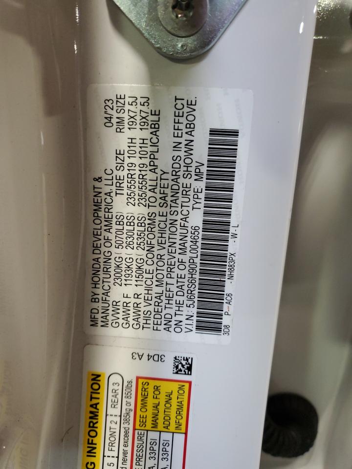 2023 Honda Cr-V Sport Touring VIN: 5J6RS6H90PL004656 Lot: 65580495