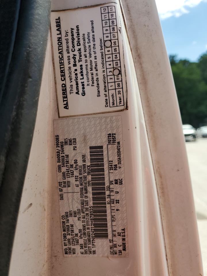 2002 Ford Econoline E250 Van VIN: 1FTNE24212HB78535 Lot: 66390255