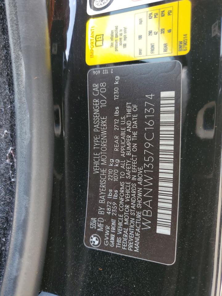 2009 BMW 535 I VIN: WBANW13579C161374 Lot: 65239225