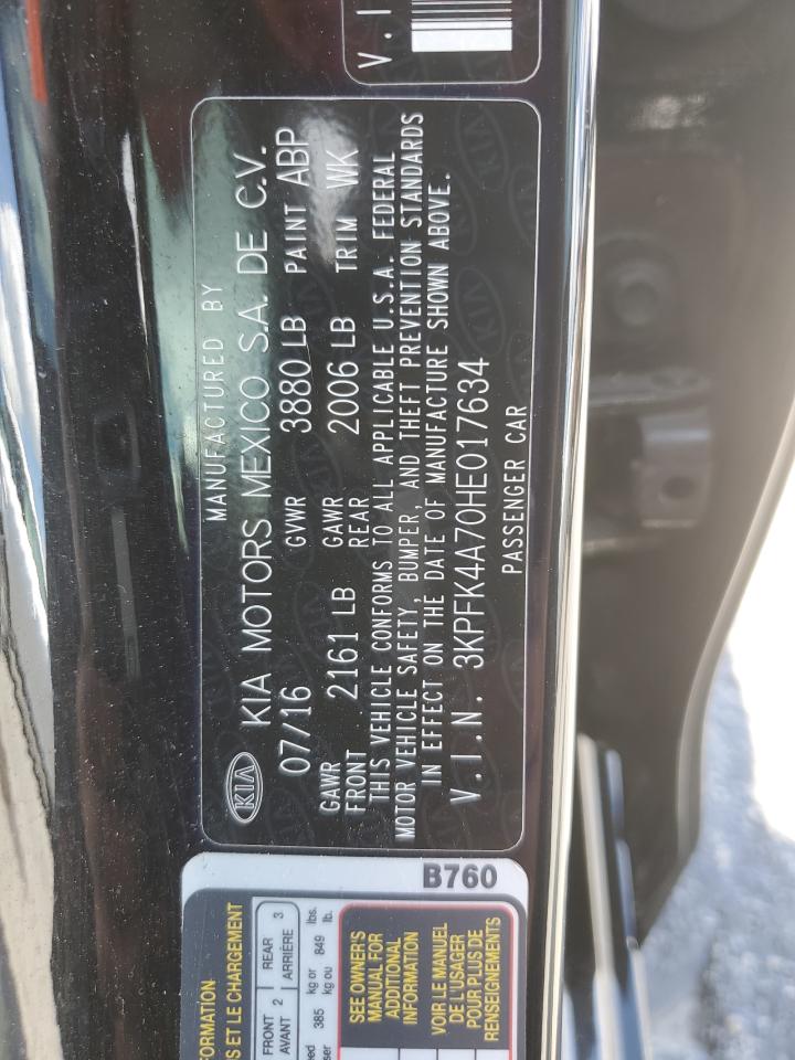 3kpfk4a70he017634 3KPFK4A70HE017634 2017 Kia Forte Lx