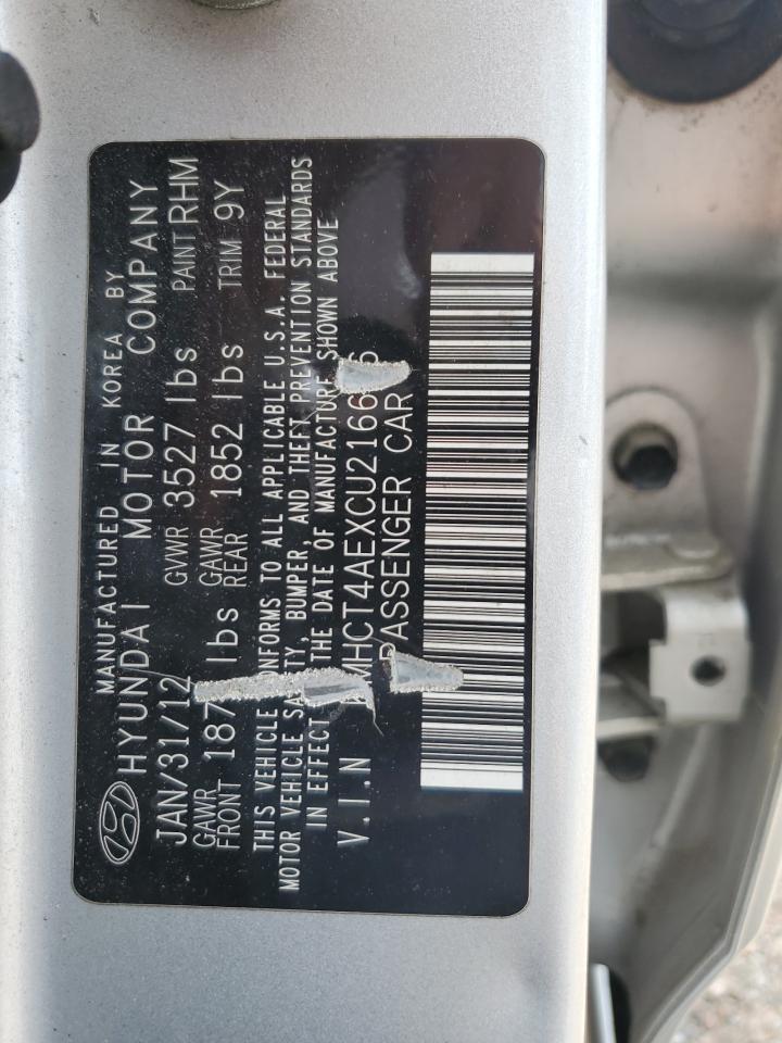 2012 Hyundai Accent Gls VIN: KMHCT4AEXCU216646 Lot: 64934975