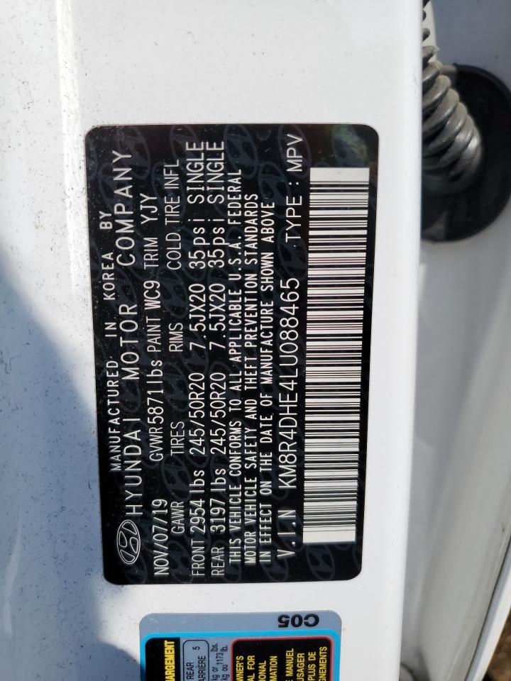 2020 Hyundai Palisade Sel VIN: KM8R4DHE4LU088465 Lot: 63904375