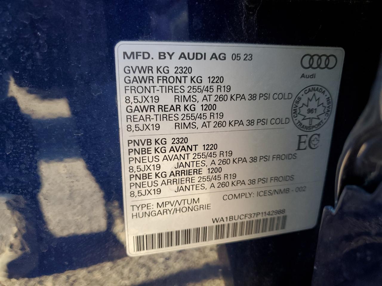 2023 Audi Q3 Premium Plus 40 VIN: WA1BUCF37P1142988 Lot: 64132455