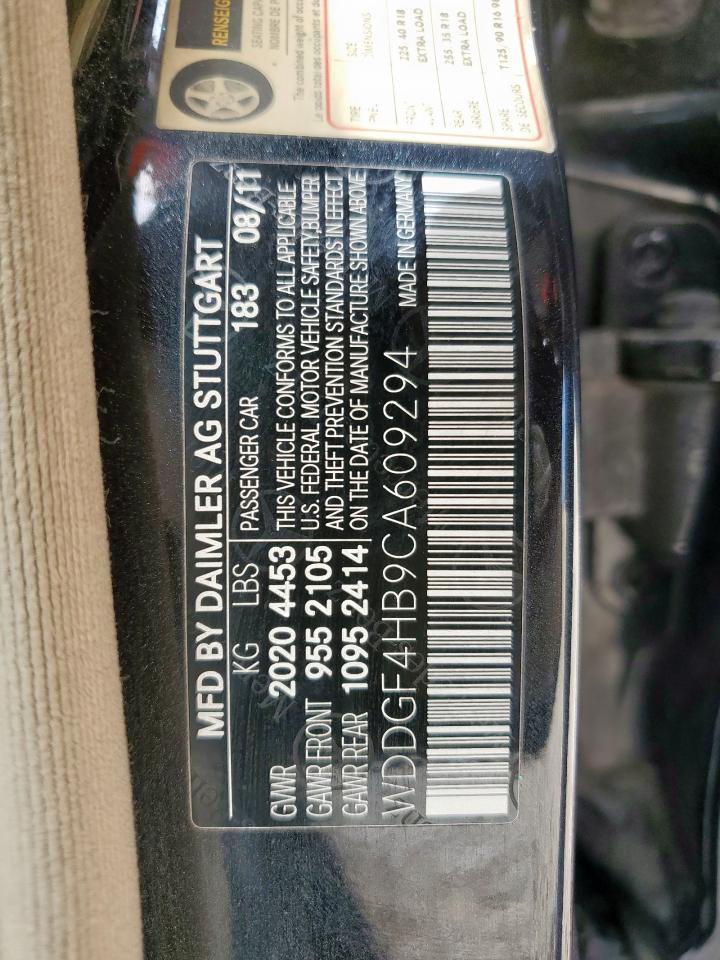 2012 Mercedes-Benz C 250 VIN: WDDGF4HB9CA609294 Lot: 63113655