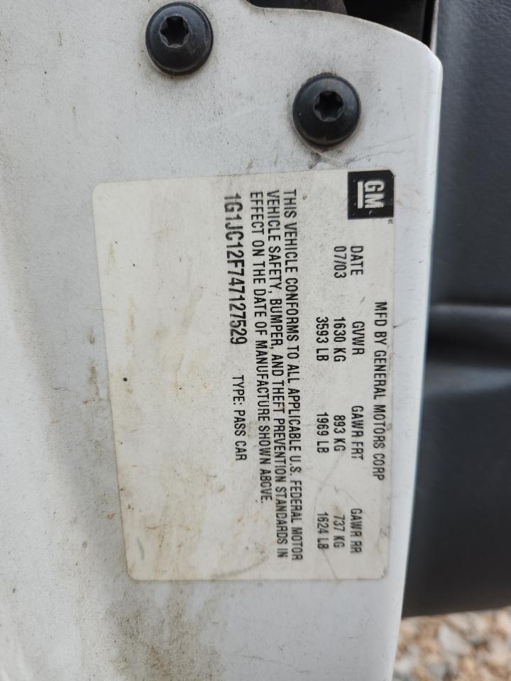 1g1jc12f747127529 1G1JC12F747127529 2004 Chevrolet Cavalier
