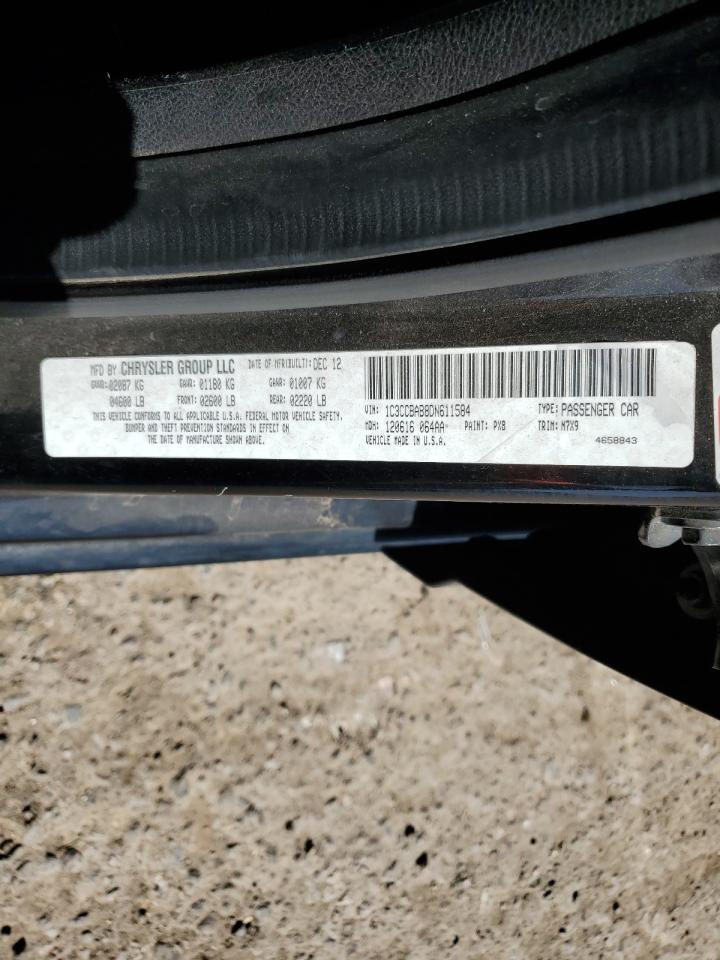 2013 Chrysler 200 Lx VIN: 1C3CCBAB8DN611584 Lot: 64051125
