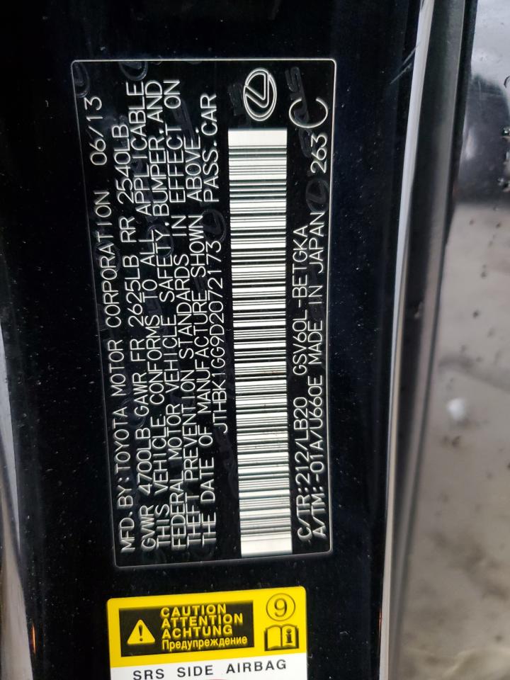 2013 Lexus Es 350 VIN: JTHBK1GG9D2072173 Lot: 65715585