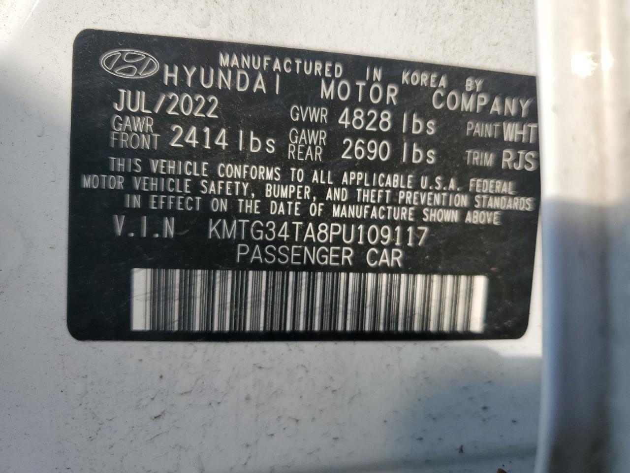 2023 Genesis G70 Base VIN: KMTG34TA8PU109117 Lot: 62858295