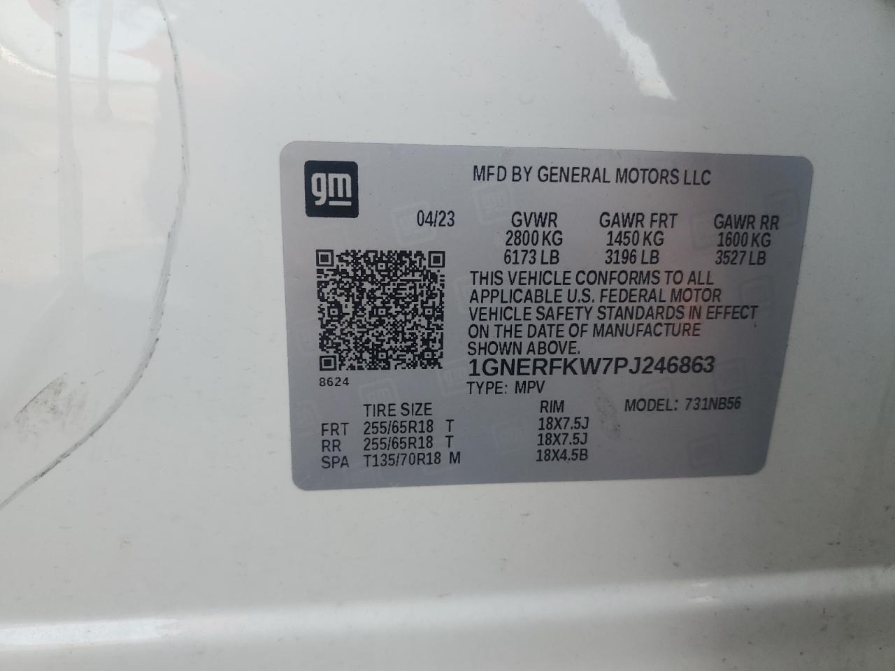 2023 Chevrolet Traverse Ls VIN: 1GNERFKW7PJ246863 Lot: 65046385