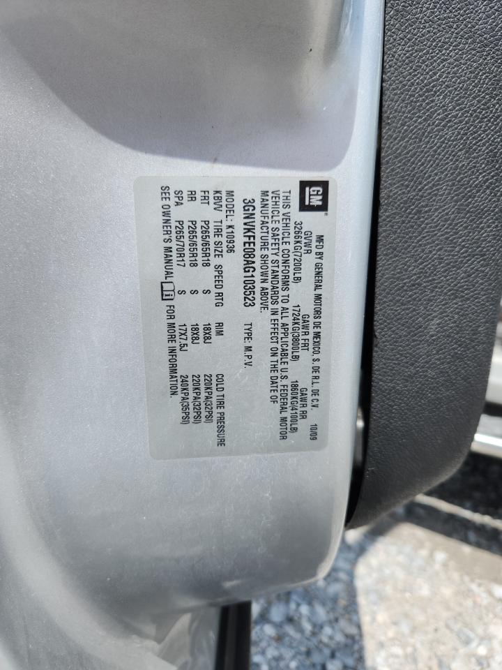 2010 Chevrolet Avalanche Lt VIN: 3GNVKFE08AG103523 Lot: 62575455