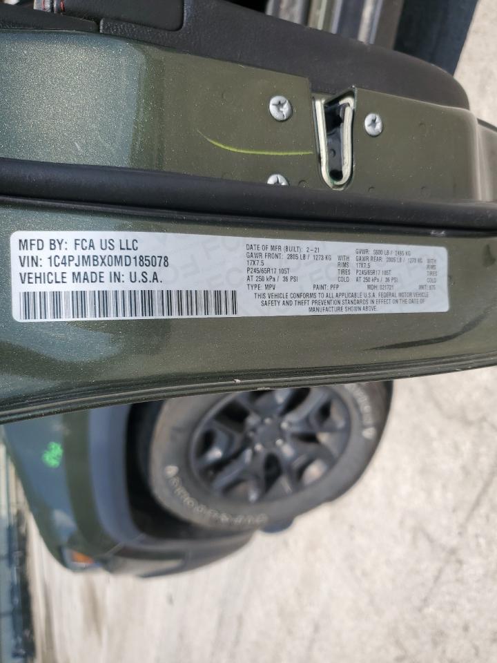 2021 Jeep Cherokee Trailhawk VIN: 1C4PJMBX0MD185078 Lot: 63264765