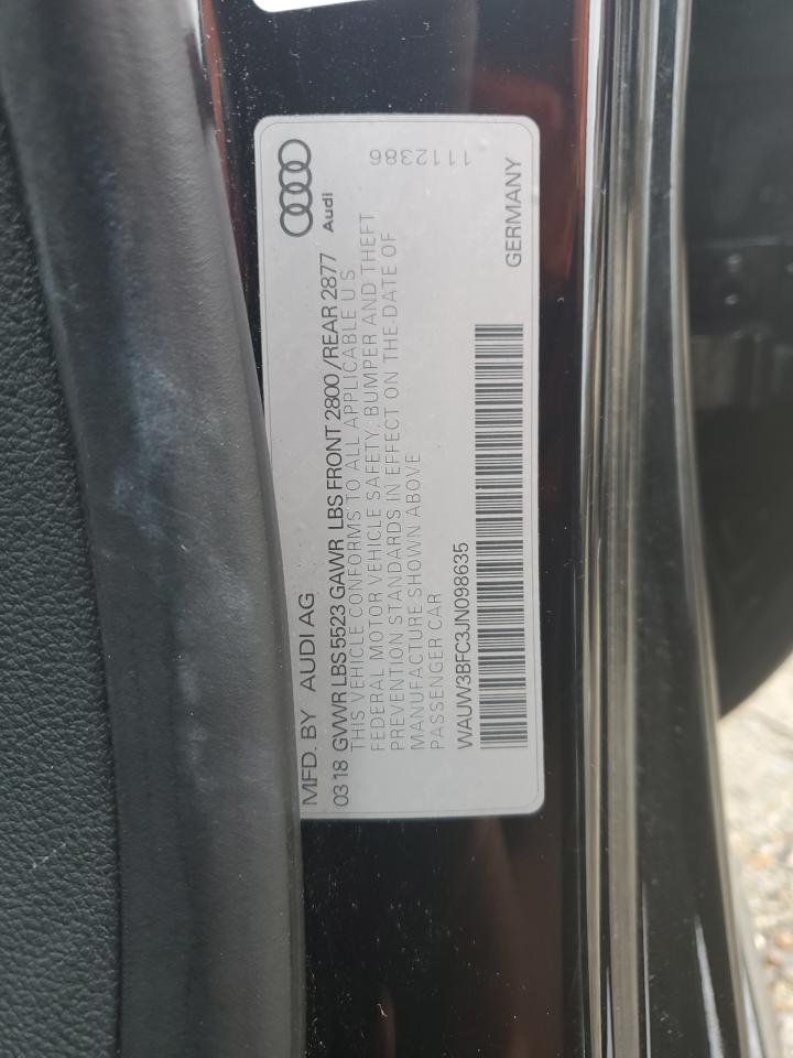 2018 Audi A7 Premium Plus VIN: WAUW3BFC3JN098635 Lot: 64235815