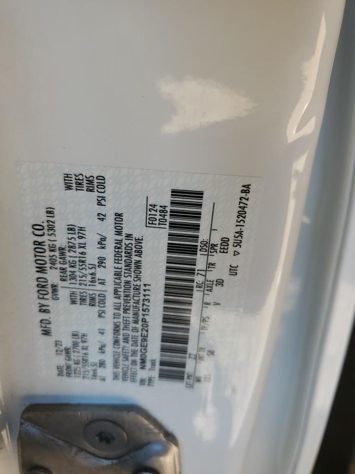 2023 Ford Transit Connect Xl VIN: NM0GE9E20P1573111 Lot: 65353795