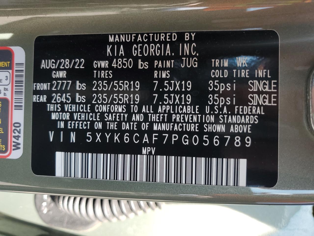 2023 Kia Sportage X Line VIN: 5XYK6CAF7PG056789 Lot: 64906555