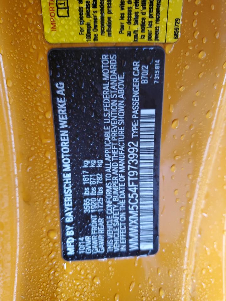 2015 Mini Cooper VIN: WMWXM5C54FT973992 Lot: 64791225