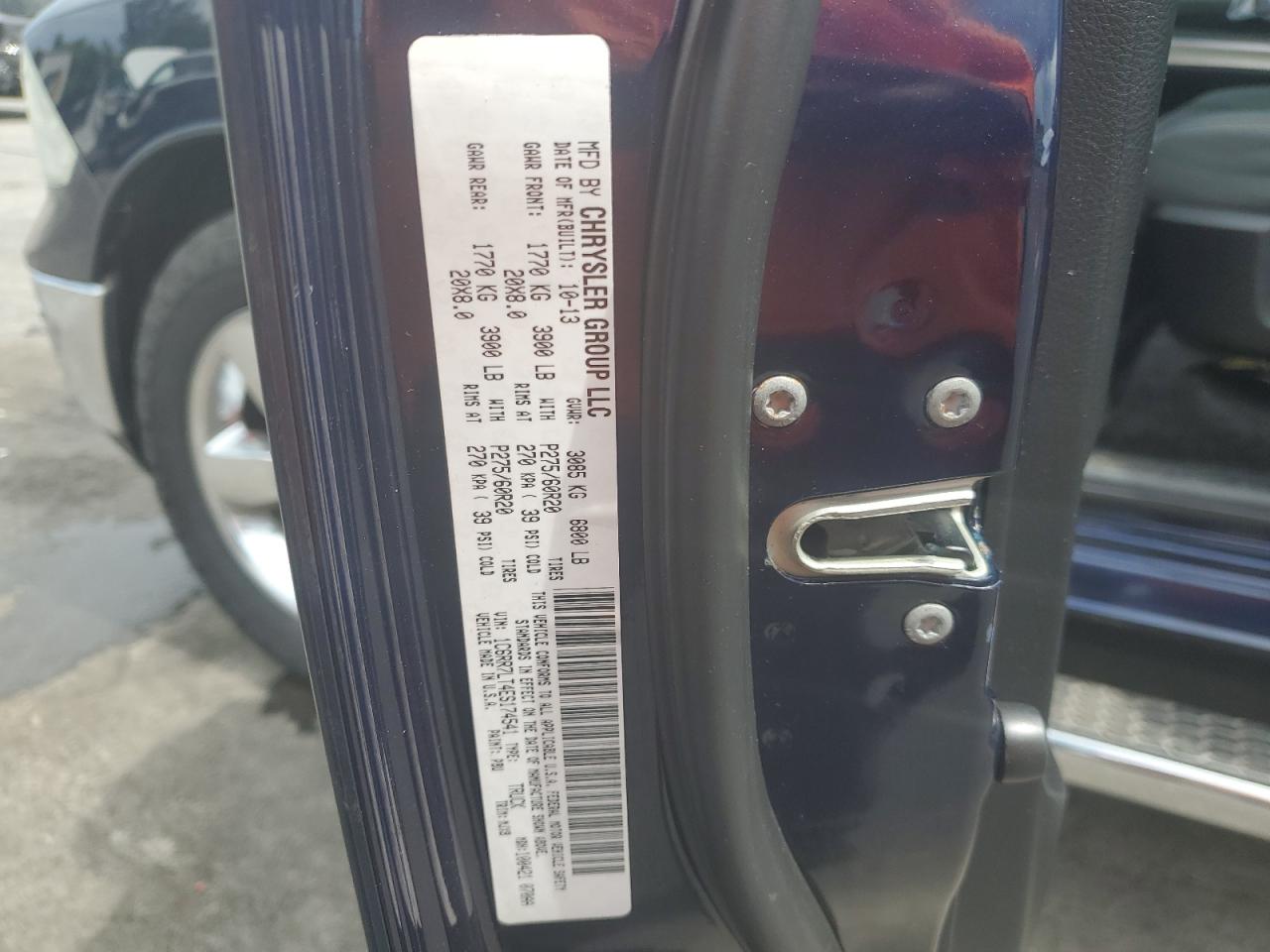 2014 Ram 1500 Slt VIN: 1C6RR7LT4ES174541 Lot: 64959535