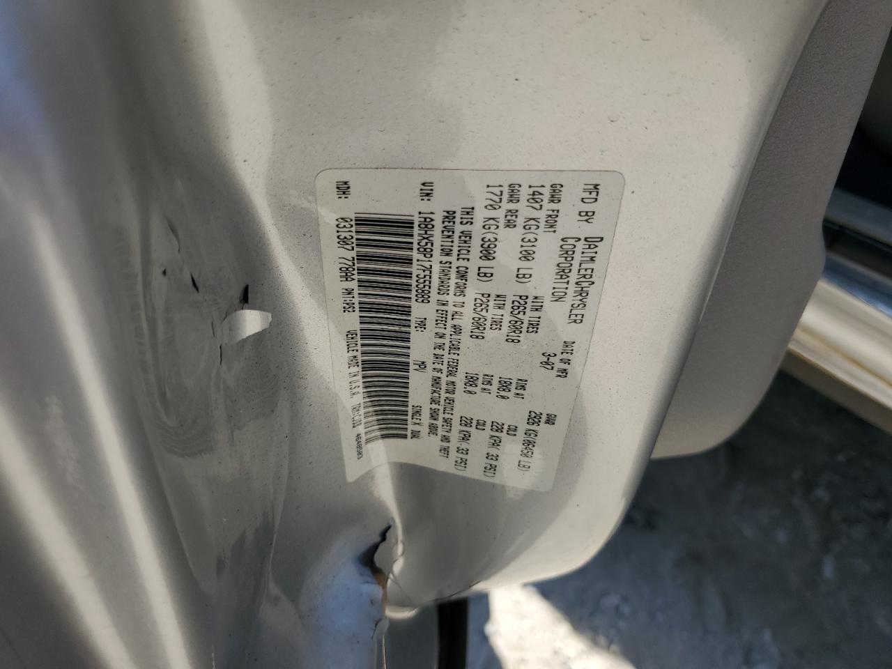 2007 Chrysler Aspen Limited VIN: 1A8HX58P17F555889 Lot: 64438715