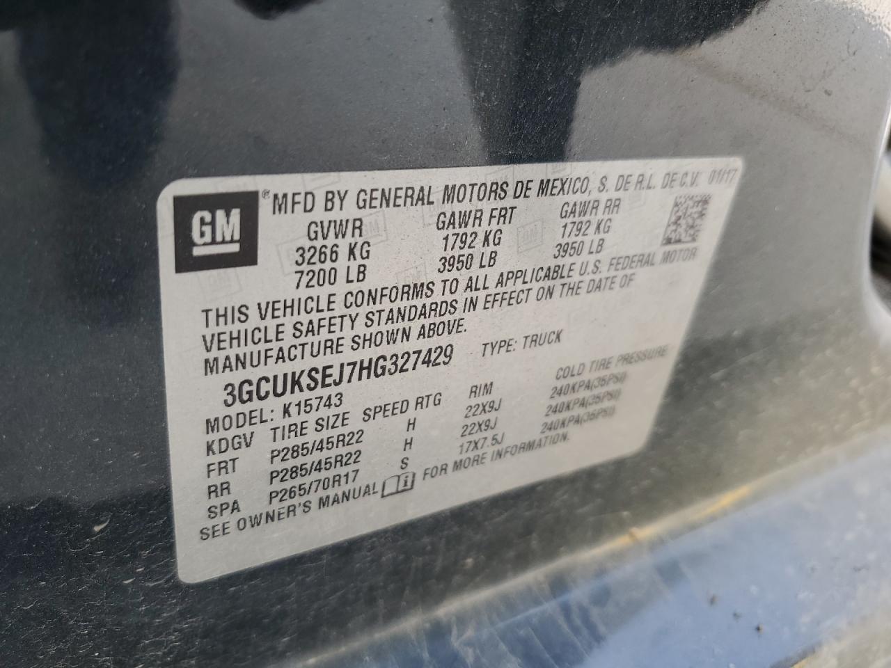 2017 Chevrolet Silverado K1500 Ltz VIN: 3GCUKSEJ7HG327429 Lot: 64777115