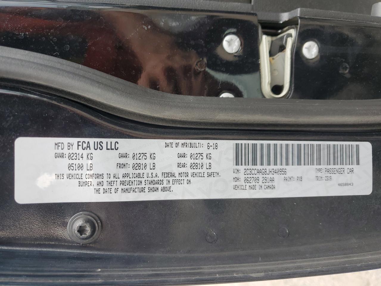 2018 Chrysler 300 Touring VIN: 2C3CCAAG8JH340956 Lot: 65612145