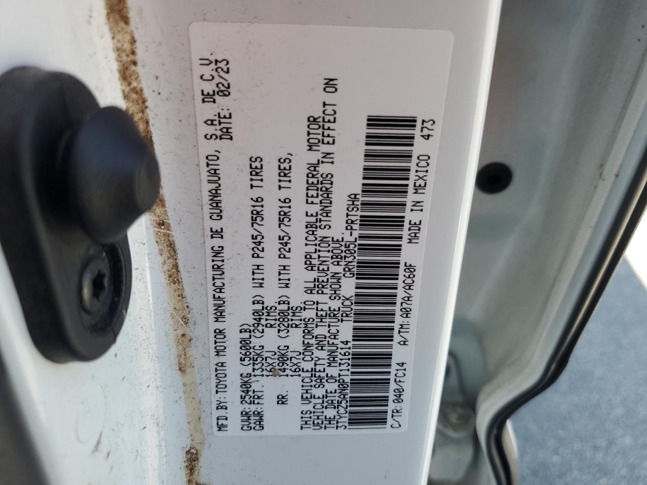 2023 Toyota Tacoma Double Cab VIN: 3TYCZ5AN0PT131614 Lot: 61969745