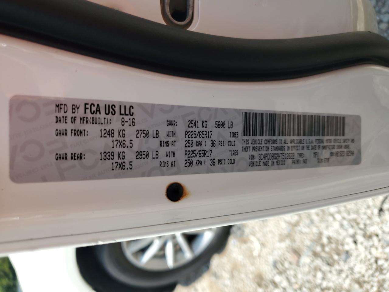 2017 Dodge Journey Sxt VIN: 3C4PDDBG2HT512622 Lot: 66607145