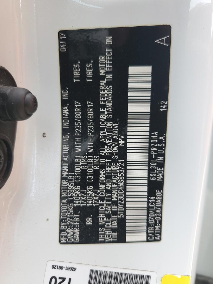 2017 Toyota Sienna Xle VIN: 5TDYZ3DC4HS853721 Lot: 65388975